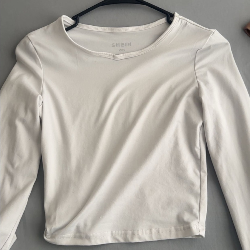 SHEIN Classic Cream Long Sleeve Tee